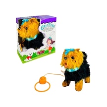 Mey İthalat Pft-b267 Peluş Tasmalı Yürüyen Köpek Mavi