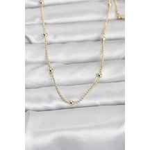 Cm 14k Gold Renk Top Zincir 60 Cm Kadın Kolye - Tj-bko10960 Gümüş Cm 14k Gold Renk Top Zincir 60 Cm Kadın Kolye - Tj-bko10960 Gümüş