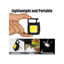 Mini Gece Lambası Taşınabilir Cob El Feneri Usb Şarj Edilebilir Anahtarlıklar Cep Işığı Güçlü Manyetik Çalışma Işığı Siyah