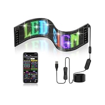 Programlanabilir 35x10cm Led Matrix Kayan Yazı 20x64 Pixel, Emoji & Bluetooth App Kontrol Çok Renkli