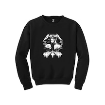 Metallica Cliff Burton Face Siyah Sweatshirt