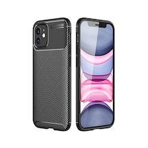 Apple Uyumlu iPhone 12 Mini Kılıf Karbon Desenli Esnek Yüksek Kaliteli Meteryalden Üretilmiş Silikon Kapak Ryc/negro Siyah