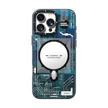 İphone 16 Pro Kılıf Magsafe Uyumlu Kamera Denetim Butonlu Youngkit Technology Serisi Kapak Mavi