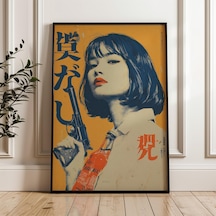 Silahlı Japon Kadın Vintage Y2k Dijital Poster İndirme