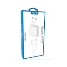 Tecno Uyumlu Tcw-E01D-Whıte Charger + Data Cable Tcw-E01D Beyaz