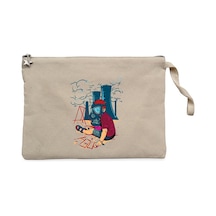 Gas Mask Boy Cartoon  Krem Clutch Astarlı Cüzdan / El Çantası Krem