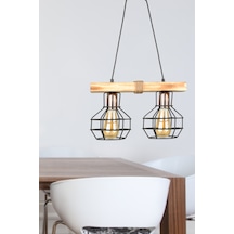 Begüsa Lumenia 2.li Ahşap Avize Açık Renk Naturel