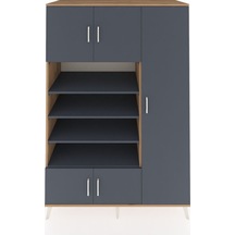 Kronos Dolap 11 Raflı 5 Kapaklı 132x59x195 Çam-antrasit/antrasit Çam