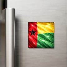 Gine-bissau Guinea-bissau Abstract Ülke Bayraklı Buzdolap Magneti - 9x9 Cm