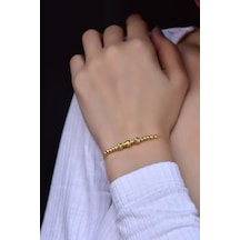 Papatya Silver 925 Ayar Gümüş Gold Kaplama İki Boy Dorika Toplu Bileklik