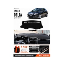 Lancia Delta 2008-2014 Uyumlu Torpido Koruma, Torpido Örtüsü, Torpido Kılıfı - Siyah-gri - Ln001