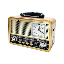 Nns Ns-8898bt Nostaljik Radyo Saatli, Nostaji, Bluetooth, Usb/sd/aux/ Radyo/ Mp3 Orta Boy Müzik Kutu