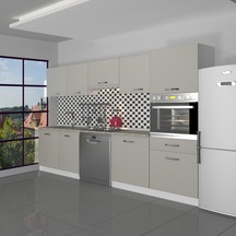 Decoraktiv Elite 280 Ankastre Boy Dolaplı Mdf Hazır Mutfak Dolabı - Tezgah Dahil - Kumtaşı Kum Beji