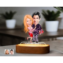 Bk Gift Kişiye Özel Sevgili Karikatürlü Dekoratif 3d Biblo Led Işıklı Gece Lambası-2, Düğün Hediyesi, Yıl Dönümü Hediyesi Kobitmeyen138277 Bk Gift