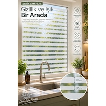 Deconitte Statik Cam Filmi 60x100cm Çizgili Buzlu Desen Yapışkansız Buzlu Cam Filmi Pencere Kaplama, Kumlama
