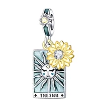 Güneş The Sun Tarot Kartı Sallantılı 925 Ayar Gümüş Charm