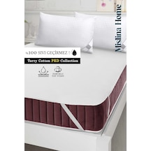 Terry Cotton Pamuklu Sıvı Geçirmez Köşe Lastikli Ped Tek - Çift Kişilik Çocuk Yatak Koruyucu Alezi Beyaz