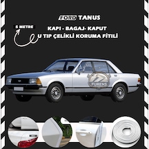 Ford Tanus Oto Araç Kapı Koruma Fitili 5metre Parlak Beyaz Renk