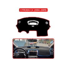 Cıtroen C4 2004-2009torpido Koruma Halısı Kırmızı Kenar