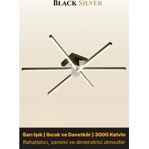 Nova 6 Silver Led Tavan Avize Kumandalı Dim Edilir Aşağı Işık Sarı Işık