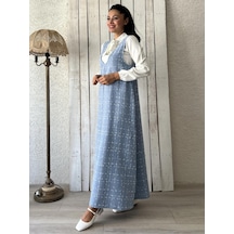 Bebe Mavisi Tüvit A-kesim Jile Elbise