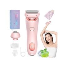Yaz Başlangıç Seti, Tüy Çıkarıcı, Ipx7 Su Geçirmez Kablosuz Tıraş Makinesi, Yüz Bikini Bacakları İçin Led Ekranlı Kadınlara Özel Tıraş Makinesi Pembe
