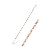 Gümüş Rose İç İçe Geçmeli Zincir Halhal Gümüş - Rose