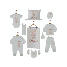 Pia Baby Gl 1913 12 Parça İsme Özel Hastane Çıkışı Krem