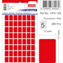 Tanex Ofc-106 Flo Kırmızı Ofis Etiketi