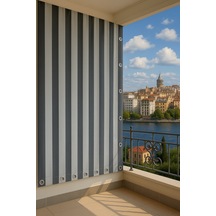 Gencer Home Balkon Perdesi Kuş Gözü Ölçü Seçenekli Koyu Gri-gri Gri