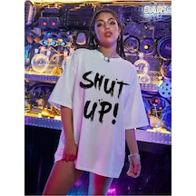 Tarzsokak Coolane Drop Omuz Letter Grafikli Oversize Tişört Beyaz