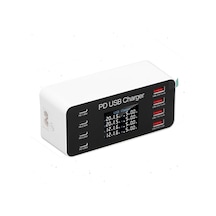 Powermaster Pm-26056 8 Port Usb+pd Şarj İstasyonu 4 Usb+ 4 Pd