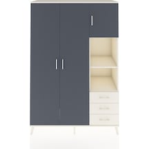 Hyperion Dolap 5 Raflı 3 Çekmeceli Tek Askılı 132x44x195 Aytaşı-antrasit/aytaşı Antrasıt/aytası