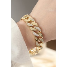 Vip Seri Pirinç Zirkon Taşlı Gold Renk Gurmet Bileklik Tg27bb6049 Çok Renkli Çok Renkli