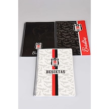 Lisanslı Beşiktaş "tekli" Spırallı Çizgili A4 Karton Kapak 72 Yaprak Defter
