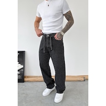 Füme Kemerli Premium Tasarım Baggy Pantolon
