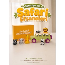 Safari Oyun Seti Montessori İlhamlı Eğitici Oyuncak Hayvan Ve Aksesuarlar, Aslan Zürafa Zebra Fil Gergedan Safari Efsaneleri