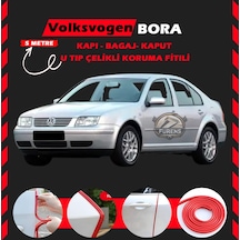 Volksvogen Bora Oto Araç Kapı Koruma Fitili 5metre Parlak Kırmızı Renk