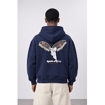 Respire Erkek Spirit Patch Detaylı Oversize Hoodie Lacivert