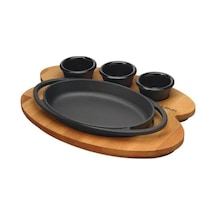 Lava Oval Tava 21*14 Ahşap Altlı