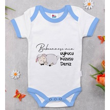 Bitmeyenkartus Bk Kids Kişiye Özel Mavi Bebek Body Zıbın - Model 90 Çok Renkli