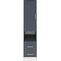 Hyperion Dolap 2 Raflı 2 Çekmeceli Tek Askılı 44x44x195 Antrasit-antrasit Antrasit