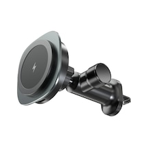 Ally Qı-206 Magsafe Uyumlu Araç Içi 15w Kablosuz Hızlı Şarj Telefon Tutucu- 1903 - Renk: Siyah