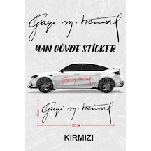 Gazi Mustafa Kemal Yan Gövde Sticker Kırmızı - 864812018