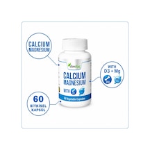 Calcium Magnesium D3 4 Kutu 240 Bitkisel Kapsül Kalsiyum Magnezyum Takviye Edici Gıda