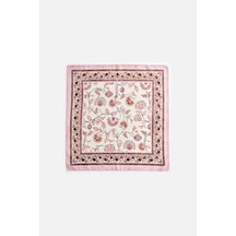 Akswsuar Floral Desenli Fular 70 70 Pembe