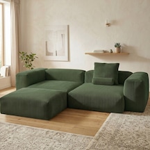 Relax Köşe Koltuk Takımı Sünger Koltuk Kanepe Divan Zümrüt Yeşili