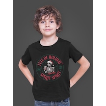 Bumeta Full Of Holiday Spirit Noel Temalı Çocuk Tişört T-shirt Siyah