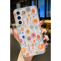 Samsung Galaxy Uyumlu A24 Kılıf Solmayan Imd Baskı Desenli, Şeffaf Tpu+pc Botanik Kapak