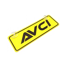 Avcı Yazılı Sarı Dekor Plaka Vantuzlu Cam Süsü